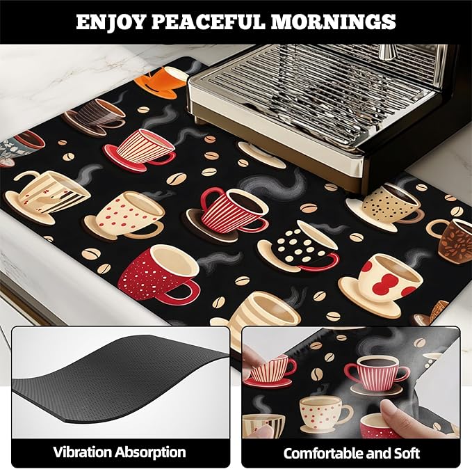 Dish Drying Mat Large Coffee Mat Absorbent Drying Mat for Kitchen Counter Coffee Bar Accessories 32x 17 (7 32Lx17W)