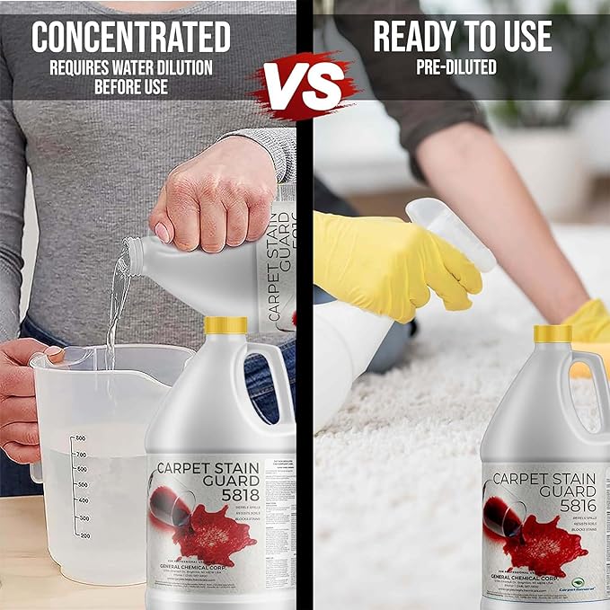 General Chemical Fabric Protector &amp Stain Shield - Ultra Concentrated Fabric Protector for Carpets Rugs Upholstery Drapes &amp more - Carpet Stain Guard 5818 - For Outdoor &amp Indoor Use - 1