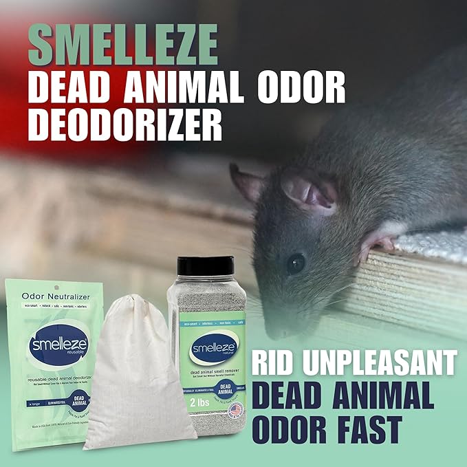 SMELLEZE Ultimate Odor Removal Bundle – 2 lb. Granules + 1 Reusable Pouch | Eliminates Tough Smells | Safe Natural &amp Long-Lasting Indoor &amp Outdoor Odor Control