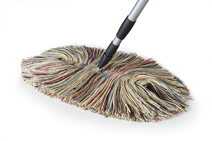 Sladust All Wool Dry Mop with Telescoping Handle and Replacement Head Made in The USA