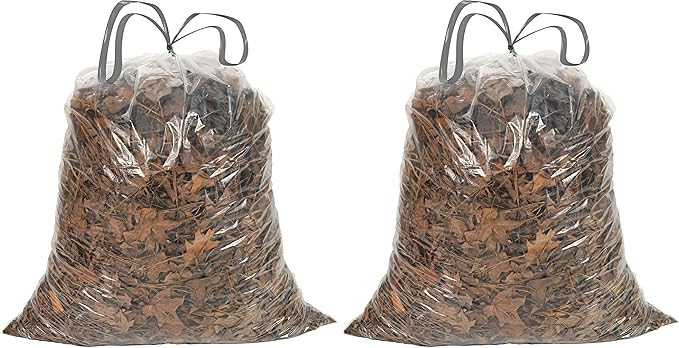 Ultrasac 39 Gallon 1.0 MIL Clear Drawstring Trash Bags - 33 x 40 - For Lawn &amp Leaf(Pack of 140)