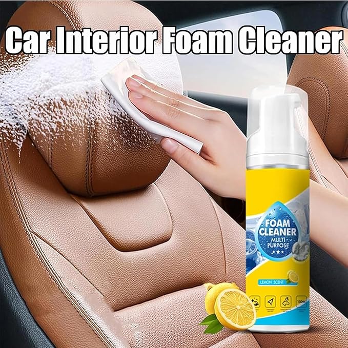 Powerful &amp Multipurpose Car Interior Foam Cleaner All-Purpose Rinse-Free Foam Cleaner Spray Car Seat Cleaner Spray Foam Deep Penetration Rich Foaming Stain Remover (3PCS 150ML)