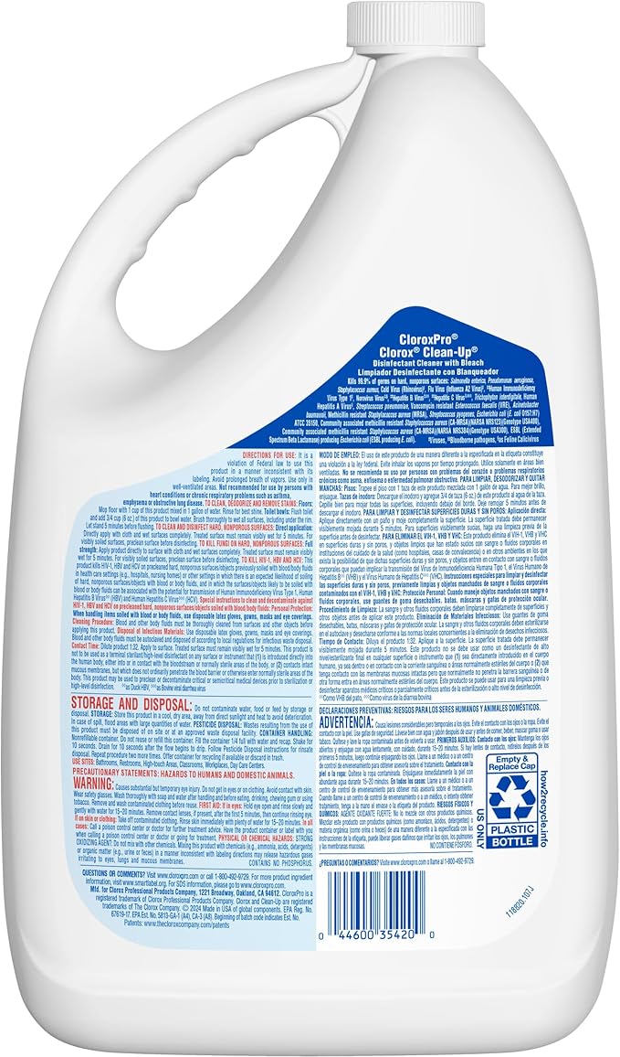 CloroxPro Clean-Up Disinfectant Cleaner Refill 128 Ounces Pack of 4 (Package May Vary)