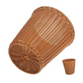 PRETYZOOM Simulated Rattan Woven Trash Can Wastebasket Multifunctional Storage Basket for Home Kitchen Office Bedroom