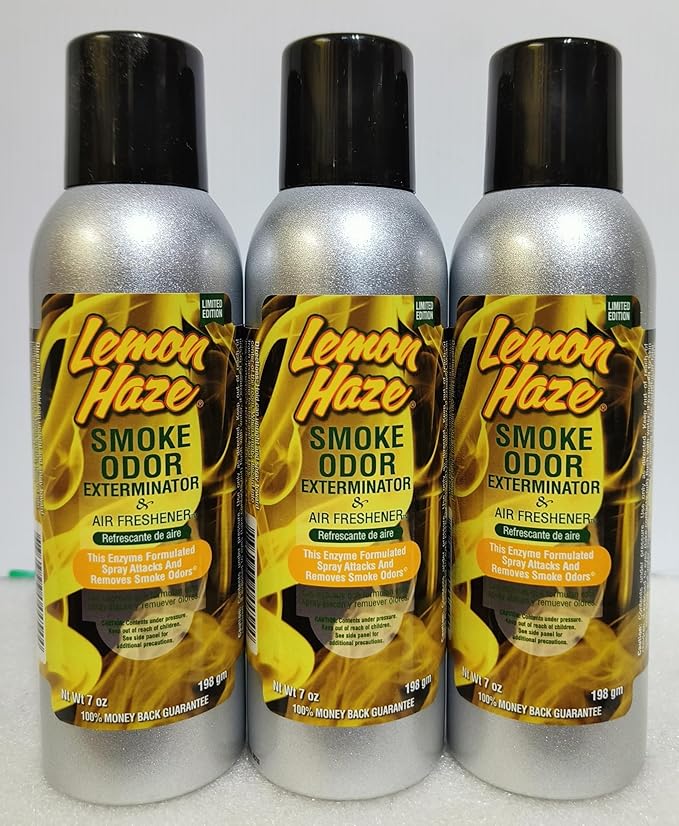 Smoke Odor Exterminator 198 gm/ 7 oz Large Spray Lemon Haze 7oz Can 3 Pack. Assorted