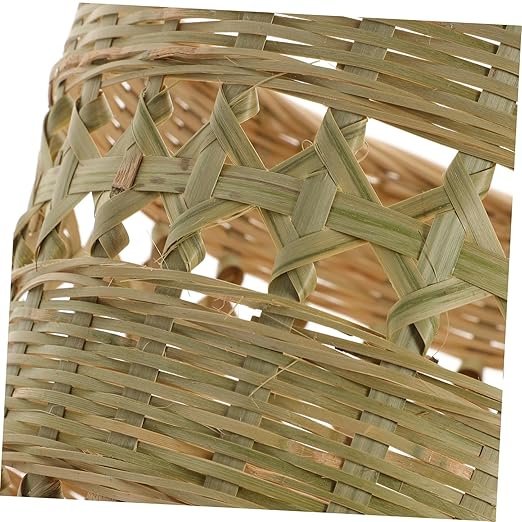 IMIKEYA Retro Woven Wastebasket Compact Rubbish Container Multi Purpose Trash Can for Bedroom and Home Decor Sturdy Storage Basket with Stylish Boho Design