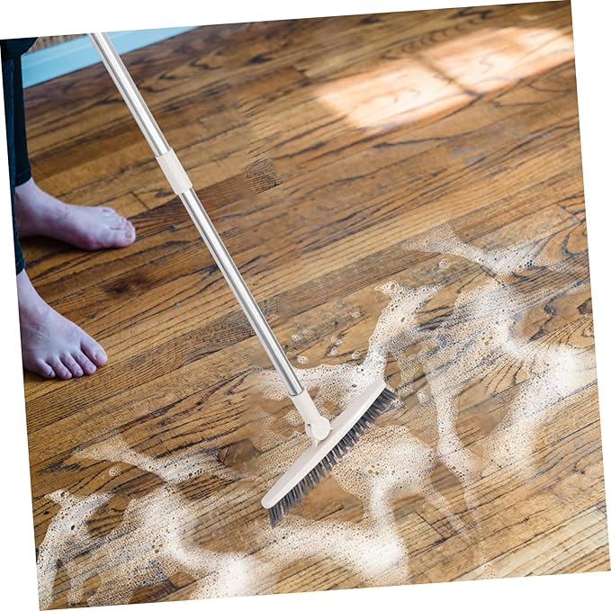 2pcs Rotatable Long Handle Floor Scrub Brush for Deep Cleaning Grout Window Tracks and Tight Spaces Hard Bristles for Bathroom and Kitchen Use