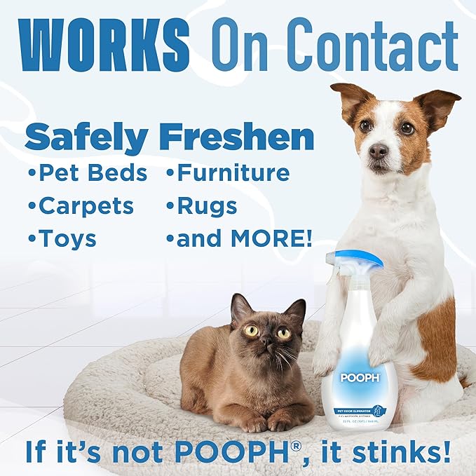 Pooph Pet Odor Eliminator 20oz Spray - Dismantles Odors on a Molecular Basis Dogs Cats Freshener Urine Poop Pee Deodorizer Natures Puppy Fresh Clean Furniture Potty Safe