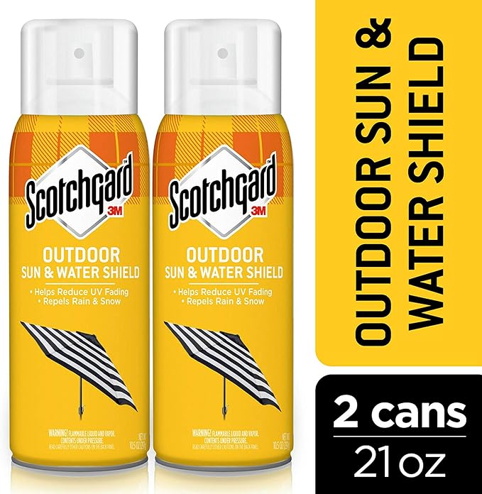 Scotchgard Sun and Water Shield Repels Water 21 Ounces (2 Cans) &amp Heavy Duty Water Shield Repels Water Ideal For Outerwear Tents Backpacks Canvas Polyester And Nylon 21 Ounces