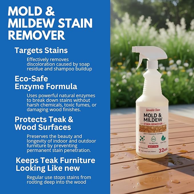 Loveable EcoDecors Complete Teak Care Bundle - 24oz Teak Oil 32oz Cleaner 16oz Protexion and 32oz Stain Remover