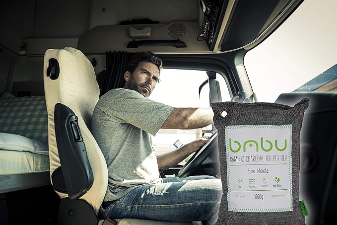 1000g Large Bamboo Charcoal Air Purifier Bag - Car Deodorizer Freshener - Remove Odor and Control Moisture in Your RV Camper SUV Truck Closet Mobile Home Storage - Non fragrant 1kg