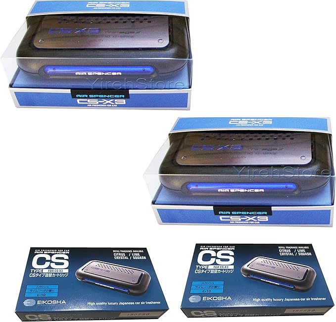CS-X3 CSX3 Squash Air Spencer Freshener 2 Unit Cases (H4) &amp 2 Refills (C-10) Eikosha Japan Car Freshener