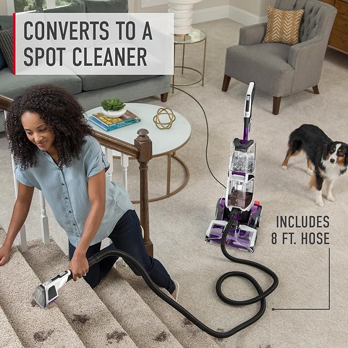 Hoover SmartWash Pet Automatic Carpet Cleaner Machine with Spot Chaser Wand Deep Cleaning Carpet Shampooer Machine Pair with a Hoover Cleaner Solution for a Bright Refreshed Home