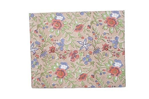 Generic 3.3 Gallon Cotton Hand Block Printed Paper Waste Basket |Small Decorative Trash Can for Housewarming Gifts in Living Room Bedroom Bathroom | Eco-Friendly Plastic-Free (1 CR. BLUE GREEN)
