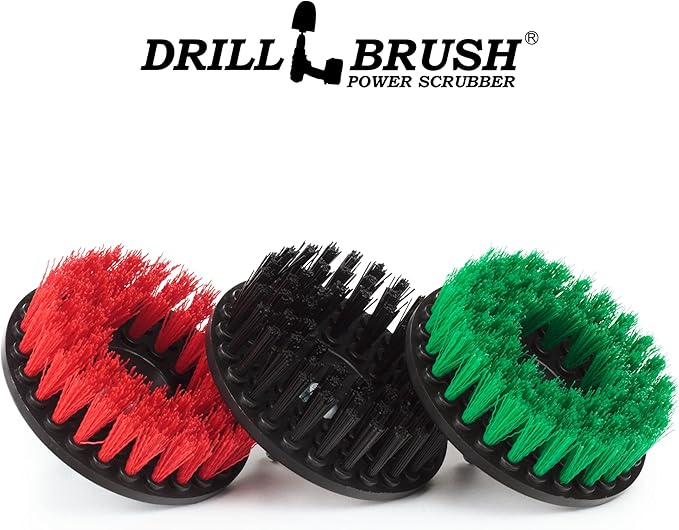Construction Tools - Medium Stiff Ultra Stiff Scrub 3 Brush Kit - Threaded - 5/16 x 24 - fits Electric - Cordless - Air Pneumatic - Dual Action - Orbital - Rotary - Buffer - Polisher - Machine