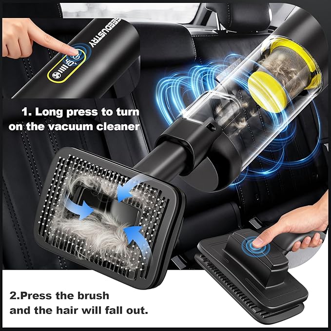 SEEDUSTRY Handheld Car Vacuum Portable Cordless 6-in-1 Mini Cordless Vacuum Cleaner with Brushless Motor &amp 18000Pa Powerful Suction Type-C Charge 2025 Mini Vacuum V-C08 Pro for Car Home Office