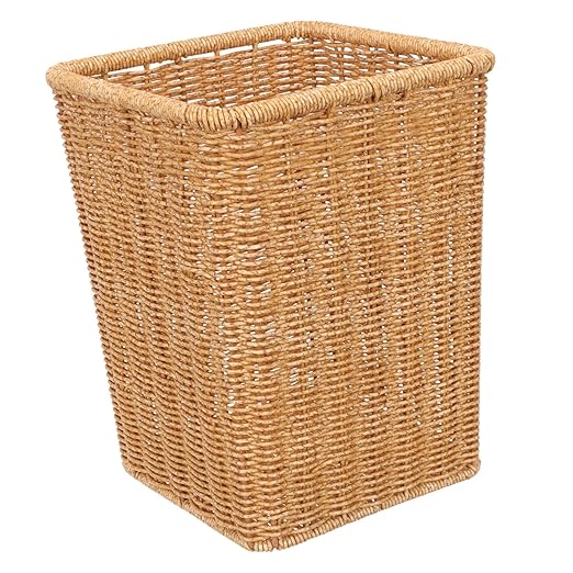Woven Trash Basket for Bedroom and Bathroom Material Sundries Bin Rustic Design Wastebasket for Home Decoration Multipurpose Use