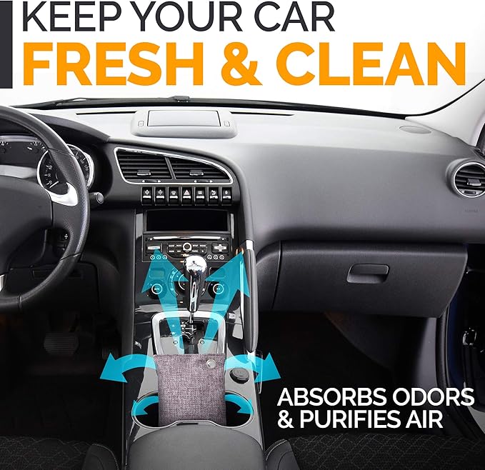 Activated Charcoal Odor Absorber for Strong Odors in Car Closet Shoe Basement. 10 Activated Charcoal Bags Odor Absorbers for Home. Bamboo Charcoals Air Purifying Bag Charcoals Deodorizer Eliminator