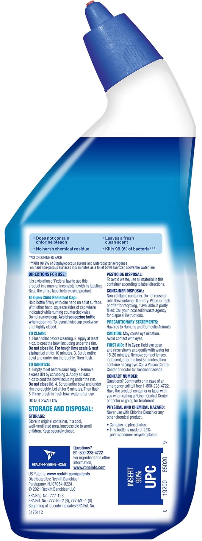 Lysol Bleach Free Hydrogen Peroxide Toilet Bowl Cleaner Fresh 24 oz (Pack of 6)