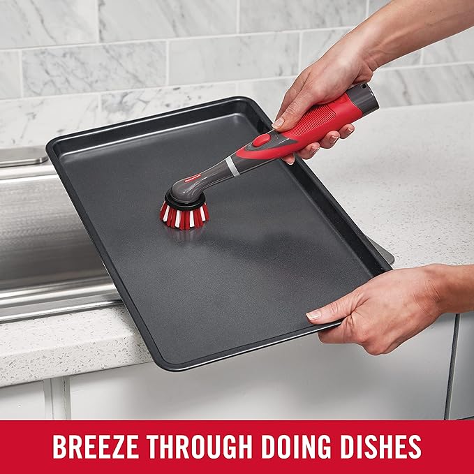 Rubbermaid Reveal Cordless Battery Power Scrubber Home Kit 18 Pieces Red &amp Cleaning Power Electric Scrub Brush Microfiber Refill Kit 8 Pieces Red/Gray