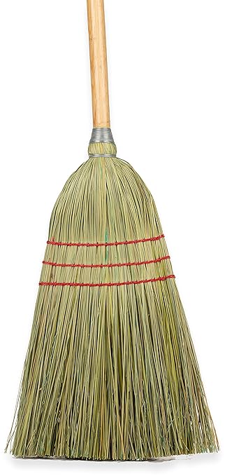 Carlisle FoodService Products 4134967 Corn Blend Warehouse Broom Straw with Wood Handle 10 Bristle Trim 55 Length Natural (Case of 12)