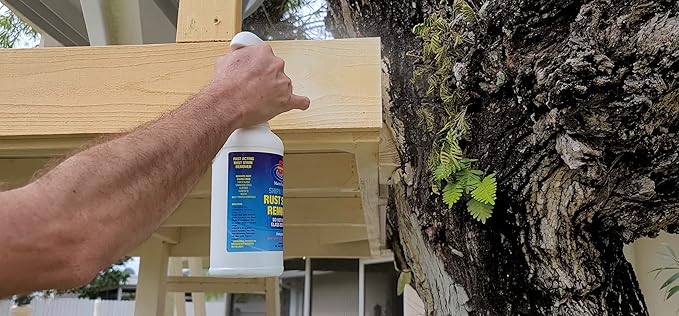 Force 5 SHIPN'SHORE Rust Stain Remover Instant Hull Cleaner Vinyl Fabric Metal &amp Painted Surfaces - Removes Sprinkler Stains from Walls and Fences Instantly.