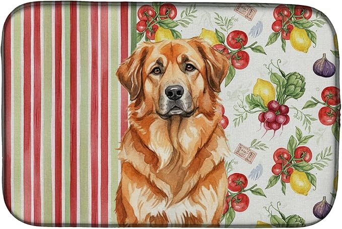 Caroline's Treasures Red Leonberger Vegetables Dish Drying Mat Absorbent Dish Drying Mat Pad for Kitchen Counter Dish Drainer Mat for Countertop 14 x 21 Multicolor