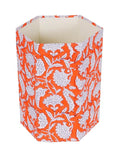Handmade Cotton Paper Waste Basket Stylish Trash Can for Home or Office (1 ORE-NGE White FLOWAR)