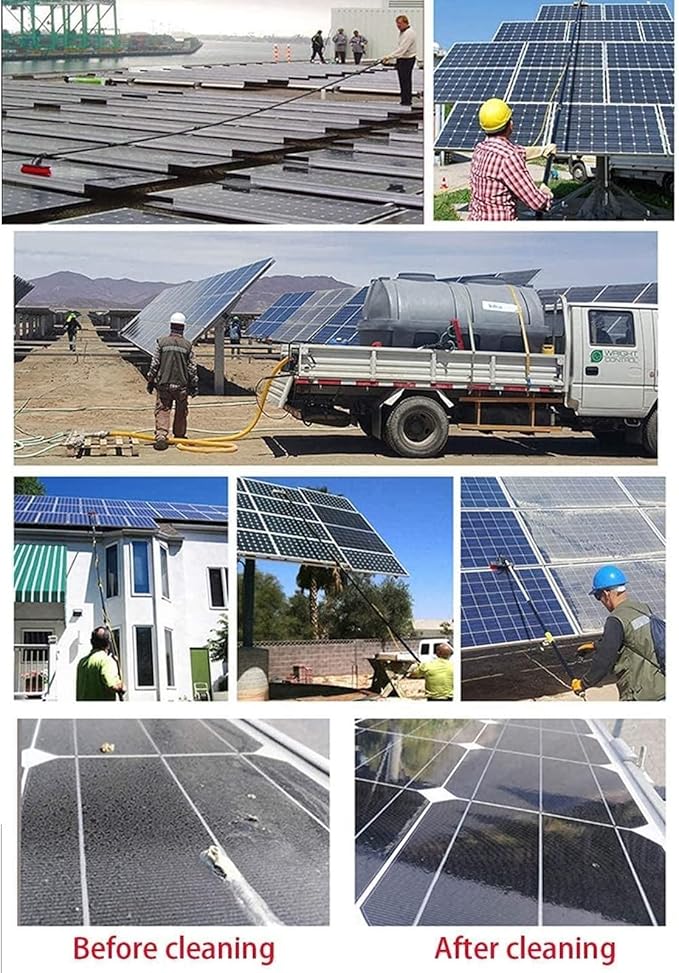 Window Cleaning Pole Water Fed Telescopic Brush Extendable Cleaner Conservatory Roof for Solar Photovoltaic Panel CleaningTrucks Windows Washing30FT 9M