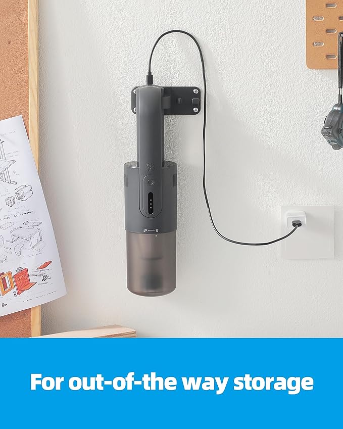 Brigii Pet Hair Vacuum with Anti-Tangle Hair Tool Cordless Stairs Vacuum 14KPa Handheld Vacuum with BRUSHLESS DC Motor Triple Air Filtration System USB-C Rechargeable H5-Wall Mount