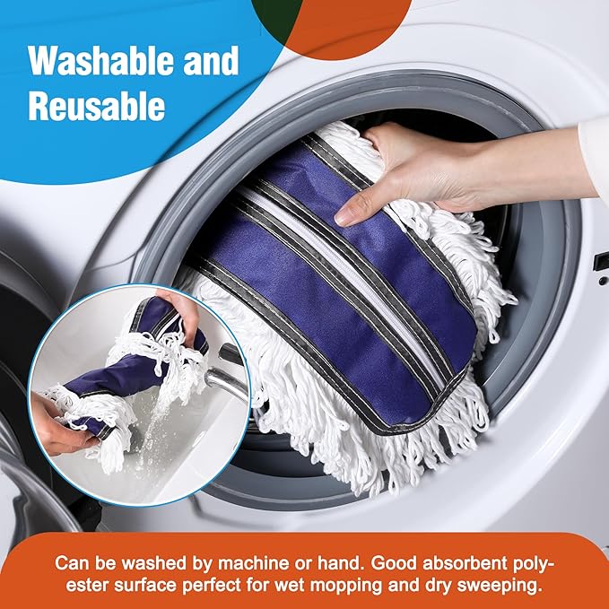 36 Microfiber Mop Pads 2 Pieces Just Fit CLEANHOME Industrial Dust Mop: B08R3F1ZZMBlue