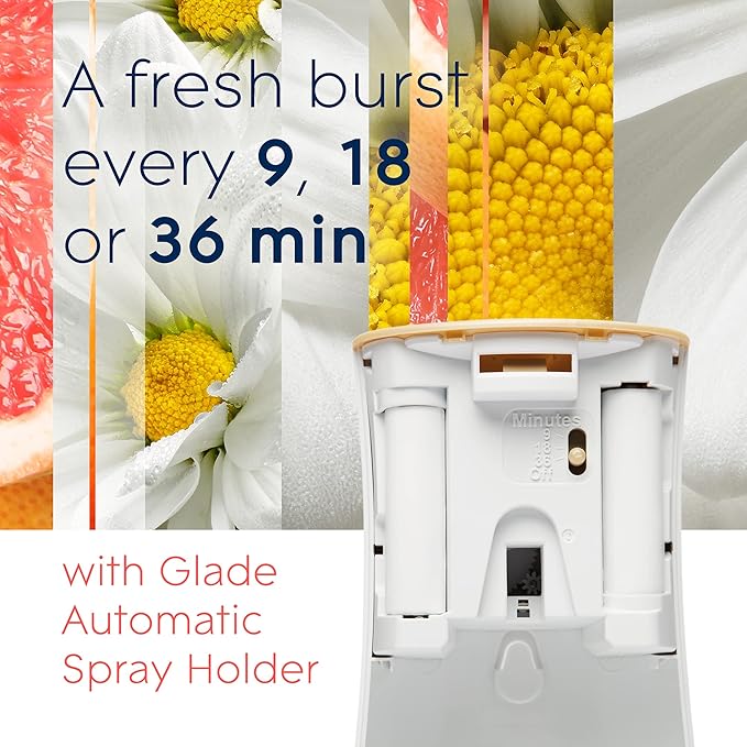 Glade Automatic Spray Refill Air Freshener for Home and Bathroom Joyful Citrus &amp Daisies 6.2 Oz 3 Count
