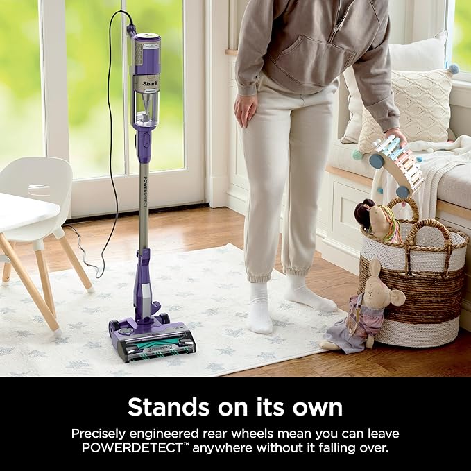 Shark POWERDETECT Ultra-Light Corded Stick Vacuum with DuoClean Technology Self-Cleaning Brushroll for No Hair Wrap Anti-Allergen Complete Seal and Odor Neutralizer Technology HZ4002