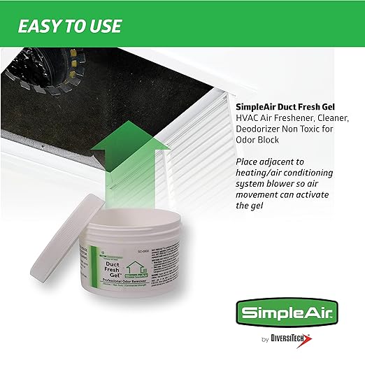 Duct Fresh Gel - HVAC Air Freshener Cleaner Deodorizer Non Toxic for Odor Block Small