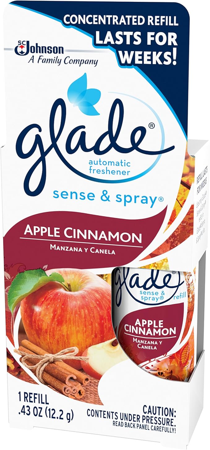 Glade Sense &amp Spray Automatic Air Freshener Refill Apple Cinnamon 0.43 oz
