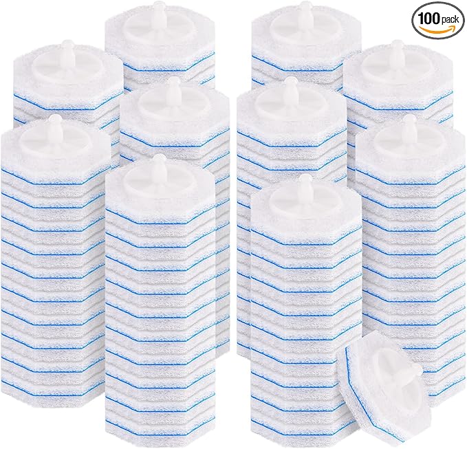 100 Count Toilet Wand Refills for Clorox Compatible with Most Disposable Toilet Brush for Bathroom Cleaning