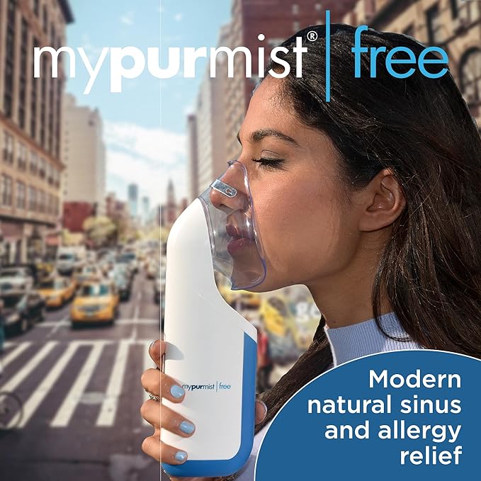 Mypurmist Free Premium Kit – Cordless Steam Inhaler with Water Refills ScentPad and Handsfree Strap – Personal Steamer Vaporizer Humidifier for Sinus Relief Nasal Congestion Cold