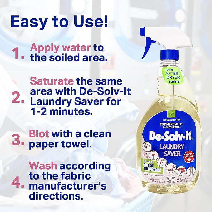 Orange-Sol De-Solv-It Laundry Saver Odor &amp Stain Remover for Laundry Safe on Hair &amp Skin 32-Ounce