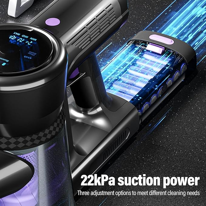 Cordless Vacuum Cleaner 250W Strong Suction 180 Degree Bendable Wand Stick Vacuum for Hardwood Floor Carpets Pet Hair