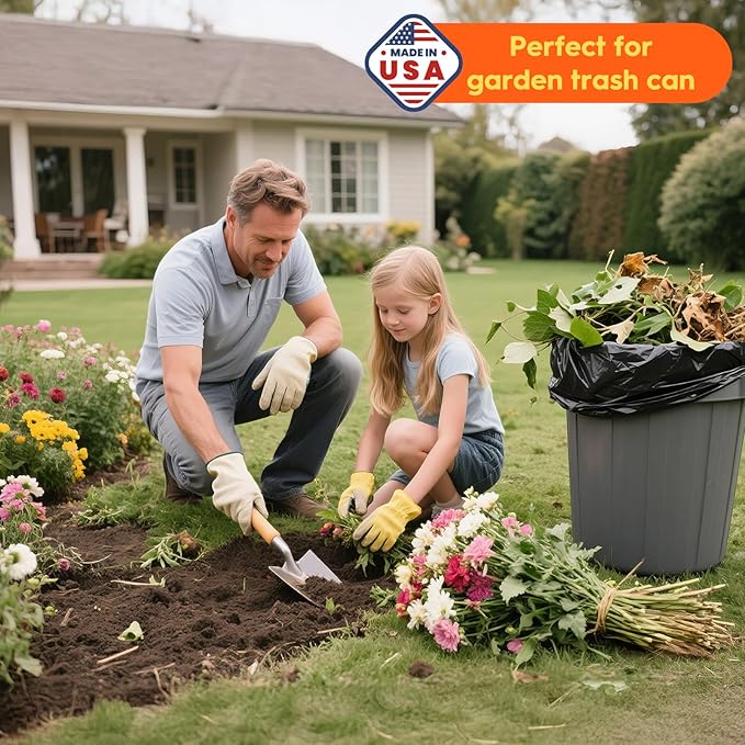 Delxo 55-60 Gallon Trash Bags 100 Count – 0.9 Mil Medium Duty Garbage Bags Durable &amp Puncture-Resistant Plastic Bolsas para basura Perforated Design– Made in USA for Kitchen Yard Office (Blac