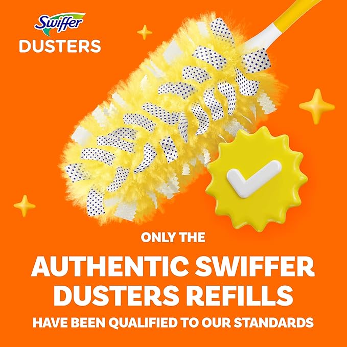 Swiffer Dusters Heavy Duty Multi-Surface Duster Refills for Cleaning Lavender 24 Count (4 Packs of 6)