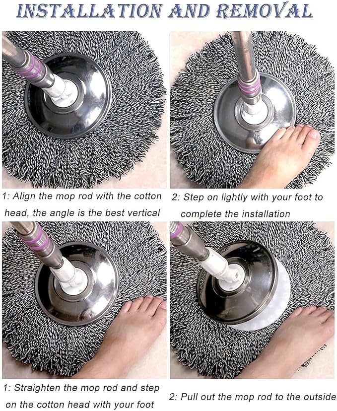 Mop Head Replacement Spin Mop Compatible Household Cleaning Tools Commercial Mop Head(C)