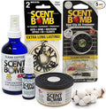 Scent Bomb Air Freshener Bundle - 1 oz &amp 8 oz Bottle Sprays Vent Clip Organic Cans Hanging Circle - Continuous Freshness &amp Long-Lasting Odor Eliminator for Car Home Bathroom - Clean Cotto