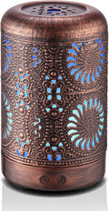 JCLOUD Essential Oil Diffuser 100ML Aromatherapy Diffuser with Waterless Auto Shut-Off Vintage Metal Diffusers for Essential Oils Cool Mist Humidifier for Home