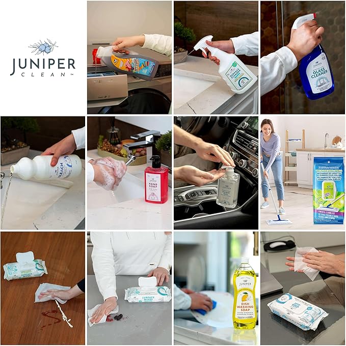 Luxury Cleaning Supplies Kit All In One Household Cleaning Essentials Set with Surface-Floor-Hand Cleaners Laundry Detergent Dish Soap Nice Gift for New Homeowners