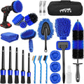 26Pcs Car Detailing Brush Set Car Detailing Kit Car Detailing Brushes Car Cleaning Kit Car Windshield Cleaning Tool Professional Car Care kit - Car Wash Brush kit for Interior Exterior Wheels