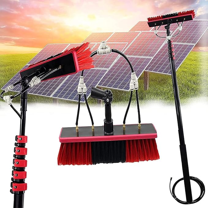 Window Cleaning Pole Water Fed Telescopic Brush Extendable Cleaner Conservatory Roof Water Fed Pole for Window &amp Solar Panel Cleaning Tool with Brush12FT/3.6M