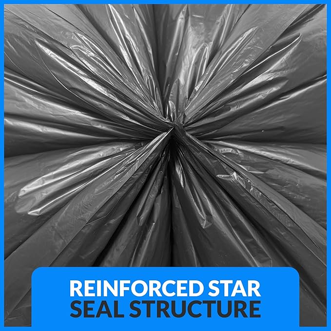 Reli. 55 Gallon Trash Bags Heavy Duty (100 Count) | Black | Twist Ties Included | Extra Tough Leak-Proof Garbage Bags | Ideal for Large Clean Ups