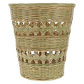 Rustic Style Woven Trash Can Hand-Woven Wastebasket Natural Rubbish Basket for Bathroom Kitchen Home Storage
