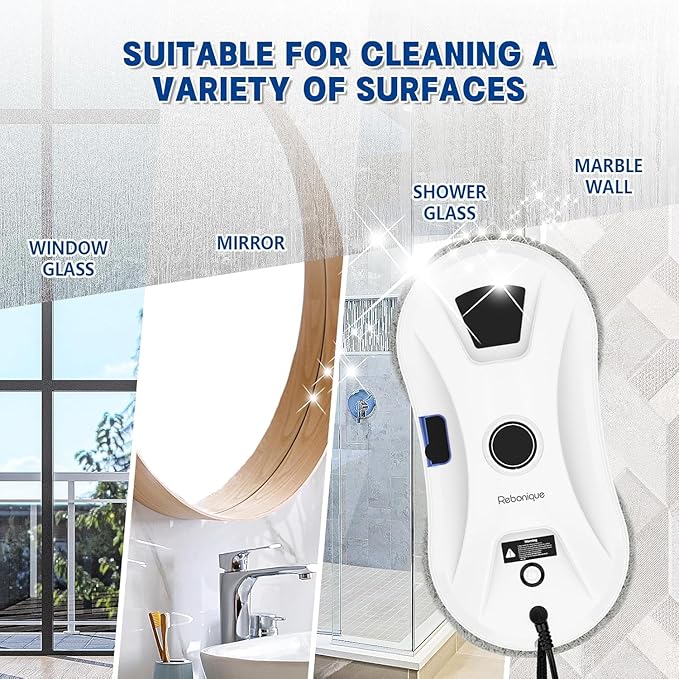 Window Cleaning Robot Window Cleaner Robot Auto Spray Automatic Cleaning with Intelligent Path Planning 5600Pa Suction Power Edge Detection Technology Remote Control